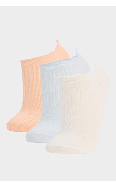 DeFacto Kız Çocuk Fırfırlı 3'lü Pamuklu Patik Çorap