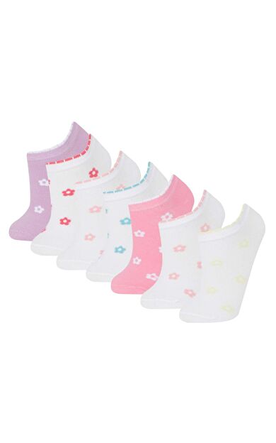 DeFacto Kız Çocuk 7'li Pamuklu Patik Çorap E6060A8NSKR1