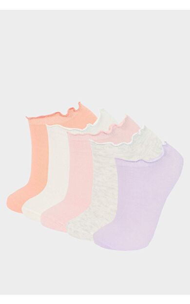 DeFacto Kız Çocuk 5'li Pamuklu Patik Çorap E6061A8NSKR1
