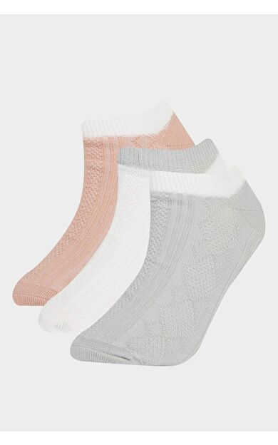 DeFacto Kız Çocuk 3'lü Pamuklu Patik Çorap E6064A8NSKR1