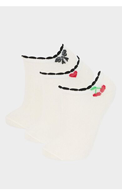 DeFacto Kız Çocuk 3'lü Pamuklu Patik Çorap E6072A8NSWT1