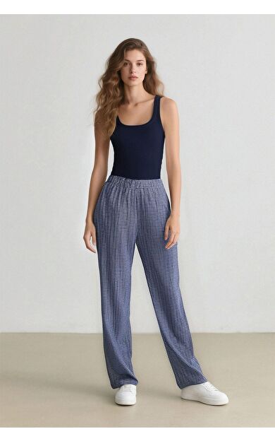 DeFacto Coool Wide Leg Desenli Normal Bel Geniş Paça Pantolon E6121AX25SPNV241