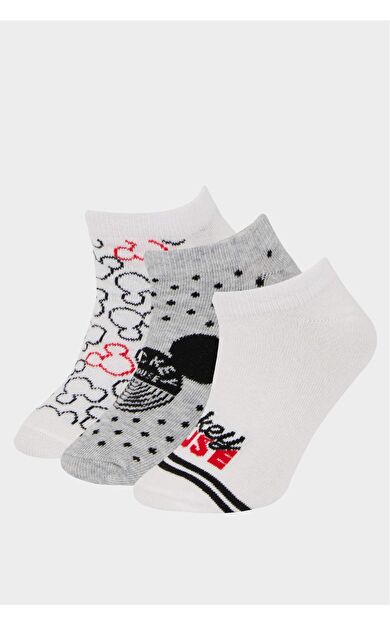 DeFacto Kız Çocuk Disney Mickey & Minnie 3'lü Pamuklu Uzun Çorap E6135A8NSKR1