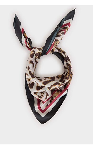 Kadın Desenli Saten Fular