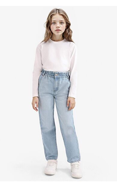 DeFacto Kız Çocuk Paperbag Standart Paça Jean Pantolon