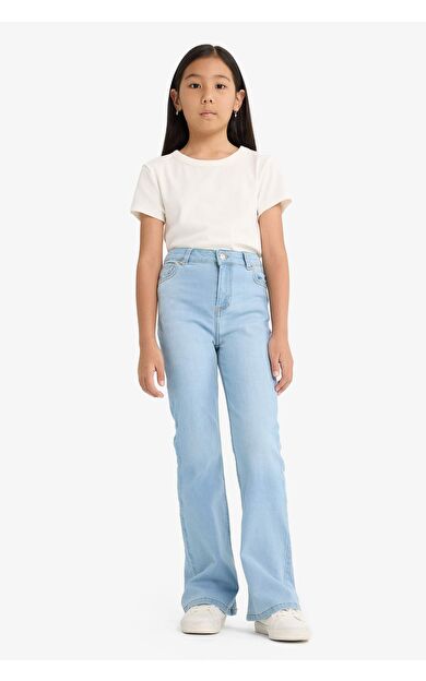 DeFacto Kız Çocuk Flare Fit İspanyol Paça Jean Pantolon