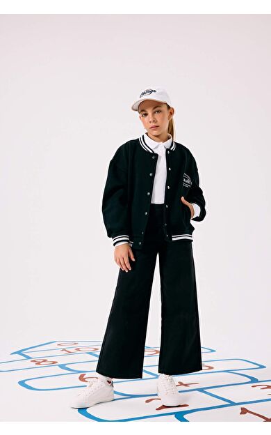 DeFacto Kız Çocuk Wide Leg Geniş Paça Pamuklu Okul Pantolonu