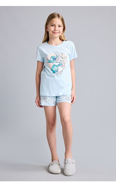 DeFacto Dısney Lılo & Stıtch Regular Fıt 2'li Pijama Takımı Kız Çocuk
