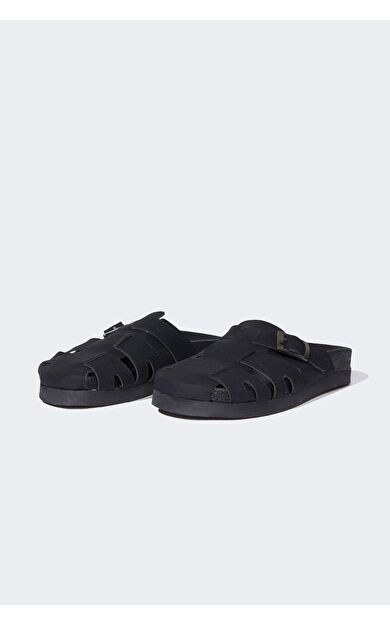 Erkek Düz Taban Suni Deri Terlik