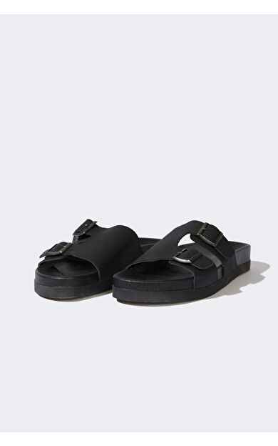 DeFacto Erkek Düz Taban Suni Deri Terlik