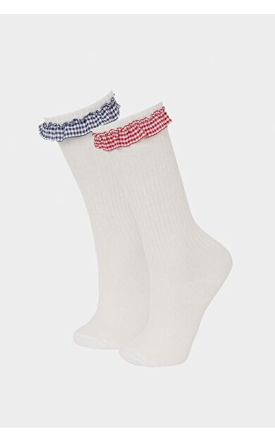 DeFacto Kız Çocuk 2'li Pamuklu Diz Altı Çorap