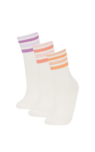 DeFacto Kız Çocuk 3'lü Pamuklu Uzun Çorap E6272A8NSKR1