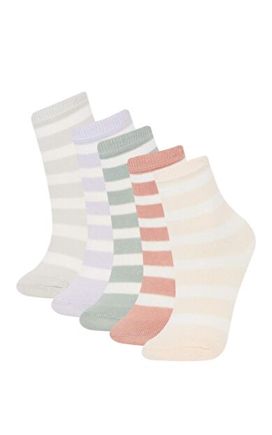DeFacto Kız Çocuk 5'li Pamuklu Uzun Çorap E6283A8NSKR1