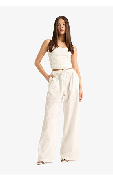 DeFacto Wide Leg Çift Cepli Beli Lastikli Standart Boy Brode Pantolon