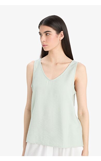 DeFacto Regular Fit V Yaka Kolsuz Bluz
