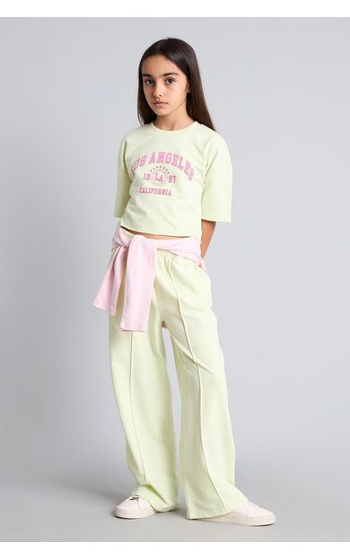 DeFacto Sweatshirt Kumaşı 2'li Takım Kız Çocuk Yeşil