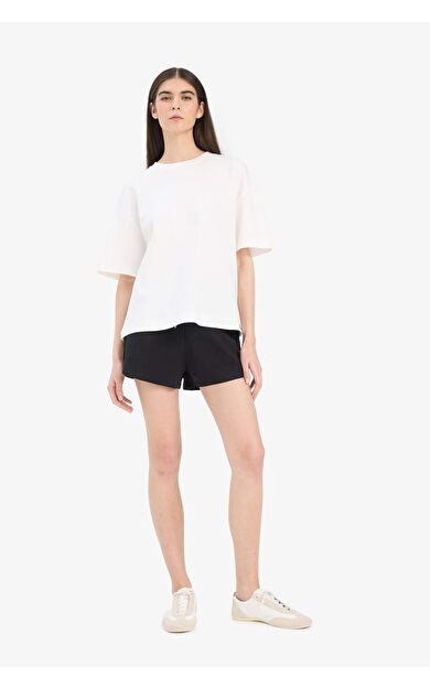 DeFacto Relax Fit Esnek Belli Siyah Bermuda Şort
