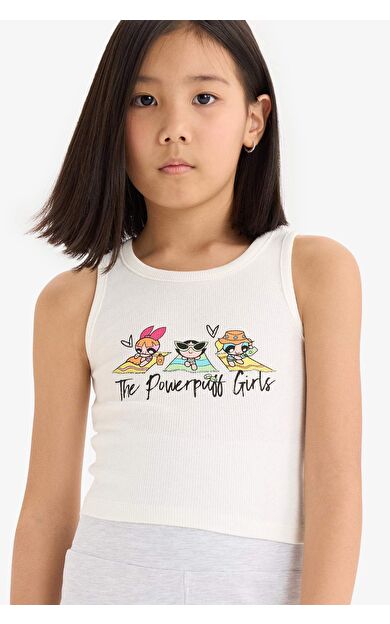 DeFacto Kız Çocuk PowerPuff Girls Bisiklet Yaka Atlet