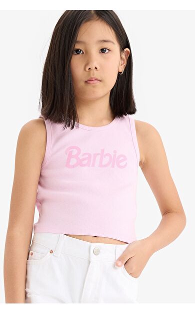 DeFacto Kız Çocuk Barbie Bisiklet Yaka Atlet