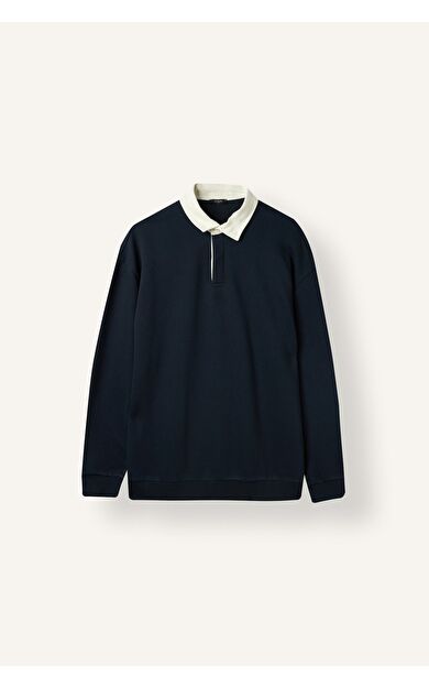 DeFacto Boxy Fıt Polo Yaka Sweatshirt