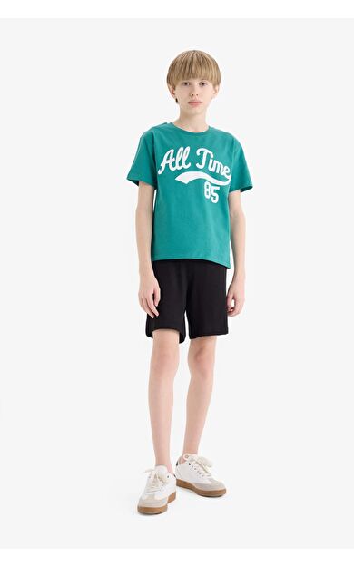 DeFacto Erkek Çocuk 2'li Takım Baskılı Kısa Kollu Tişört Şort E6541A825SMGN749