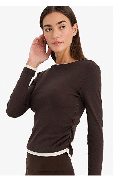 DeFacto Slim Fit Dar Kesim Bisiklet Yaka Ribana Uzun Kollu Tişört