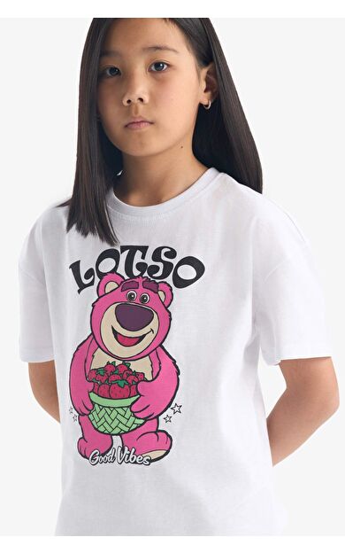 DeFacto Kız Çocuk Toy Story Relax Fit Bisiklet Yaka Kısa Kollu Tişört