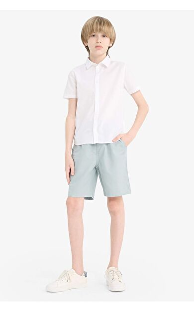 DeFacto Erkek Çocuk Beli Lastikli Gabardin Şort