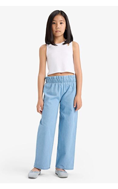 DeFacto Kız Çocuk Wide Leg Jean Pantolon
