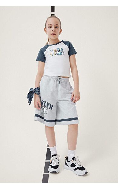 DeFacto Kız Çocuk Sweatshirt Kumaşı Şort E6698A825HSGR400