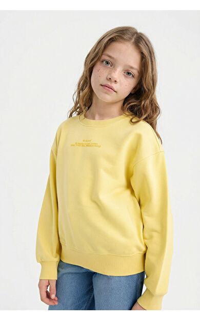 DeFacto Kız Çocuk 29 Ekim Cumhuriyet Bayramı Relax Fıt Bisiklet Yaka Baskılı Sweatshirt