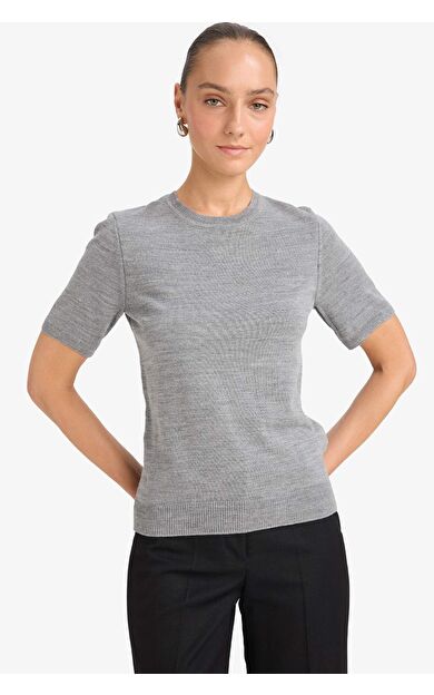 DeFacto Regular Fit Bisiklet Yaka Kısa Kollu Triko Kazak