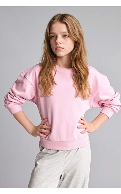 DeFacto Okula Dönüş Relax Fıt Bisiklet Yaka Sweatshirt Kız Çocuk