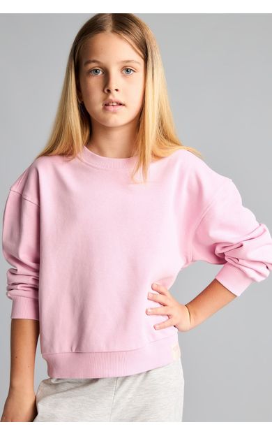 DeFacto Relax Fıt Bisiklet Yaka Basic Sweatshirt Kız Çocuk