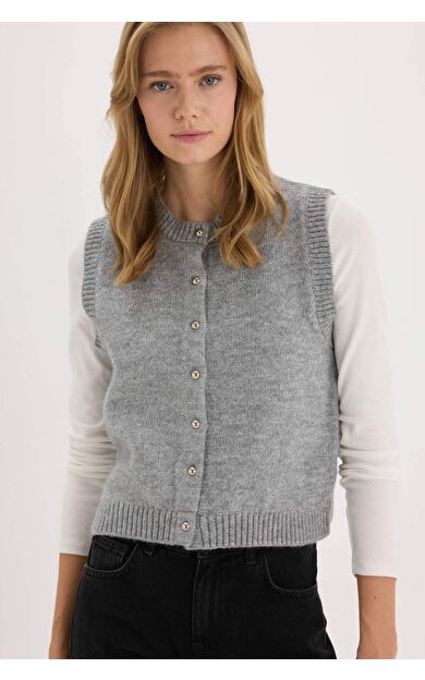 DeFacto Regular Fit Bisiklet Yaka Yelek E6887AX25SPGR447