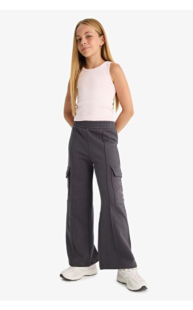 DeFacto Kız Çocuk Wide Leg Kargo Pantolon