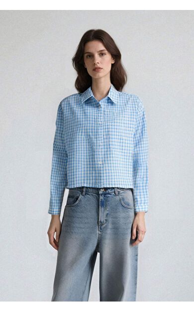 Coool Oversize Geniş Kalıp Pötikareli Uzun Kollu Gömlek