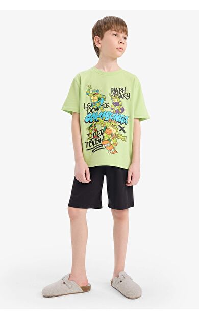 DeFacto Erkek Çocuk Ninja Turtles-Retro New Regular Fit 2'li Pijama Takımı