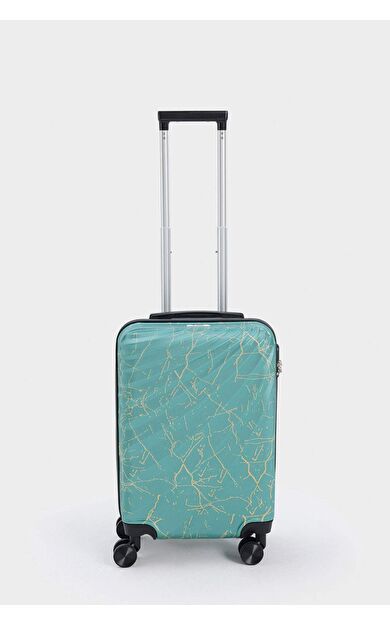 Unisex Sert Kapaklı Çekçekli Küçük Boy  Valiz