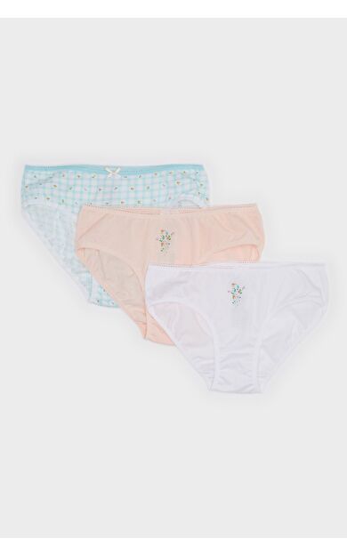 DeFacto Kız Çocuk Çiçekli 3'lü Slip Külot