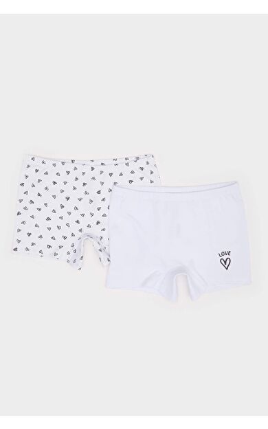 DeFacto Kız Çocuk Kalp Desenli 2'li Boxer