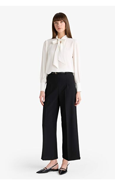 Culotte Yüksek Bel Düz Paça Pantolon