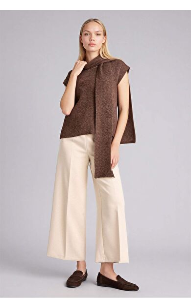 Culotte Yüksek Bel Düz Paça Pantolon