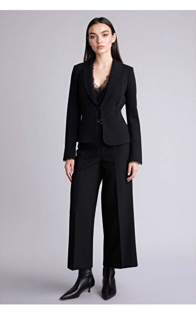 Culotte Yüksek Bel Düz Paça Pantolon