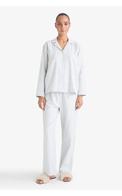 Regular Fit Uzun Kollu 2'li Flanel Takım Fall in Love