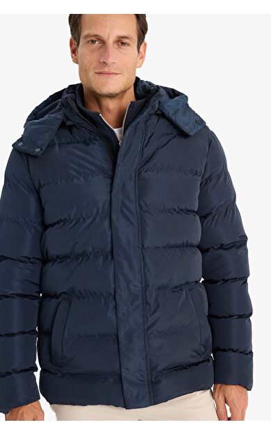 DeFacto Regular Fit Kapüşonlu Şişme Mont Fermuarlı Çıtçıt Kapamalı Cepli E7286AX24WNNV175