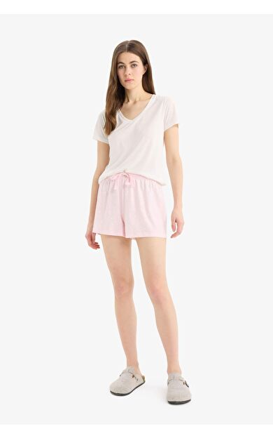 Regular Fit Beli Lastikli Şort Pijama Altı-Fall in Love E7362AX25SMPN648