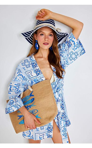 Kadın Plaj Hasır Çantası