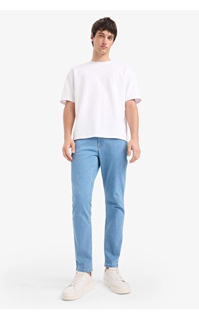 DeFacto Pedro Slim Fit Dar Kalıp Normal Bel Dar Paça Jean Pantolon E7436AX25SMNM39
