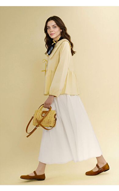 DeFacto A Kesim Poplin Maxi Etek E7453AX25SMWT32